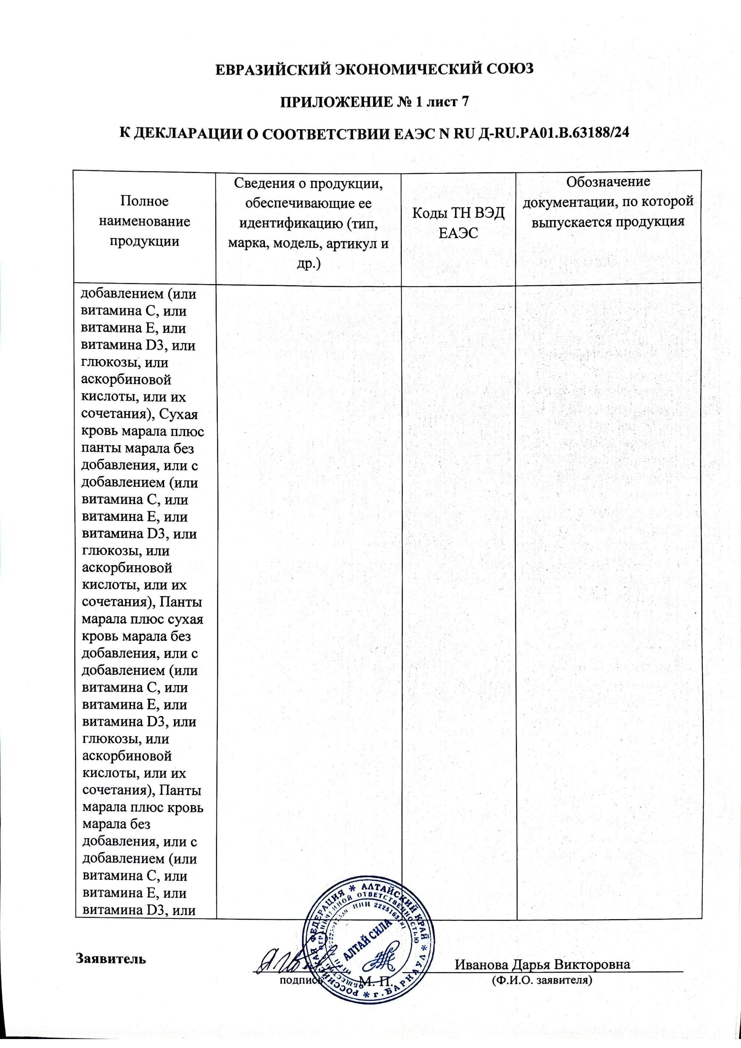Сертификат на товар Заряд бодрости Фитоэкстракт Алтай Сила 60 капсул Заряд бодрости Фитоэкстракт Алтай Сила 60 капсул сертификат