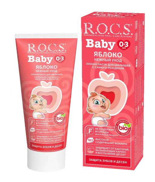 Изображение товара Рокс Baby зубная паста для детей 0-3 лет Яблоко 45г Рокс Baby зубная паста для детей 0-3 лет Яблоко 45г фотография